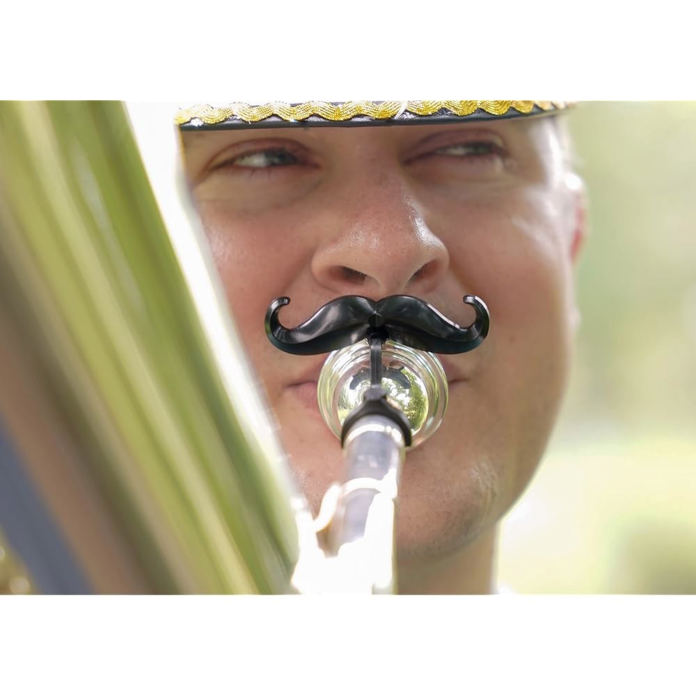 브라스타슈 - 투바 또는 마우스피스(투바)를 위한 오리지널 클립온 콧수염 1 2-Pack Trombone XL (Sma - 상세 이미지 2