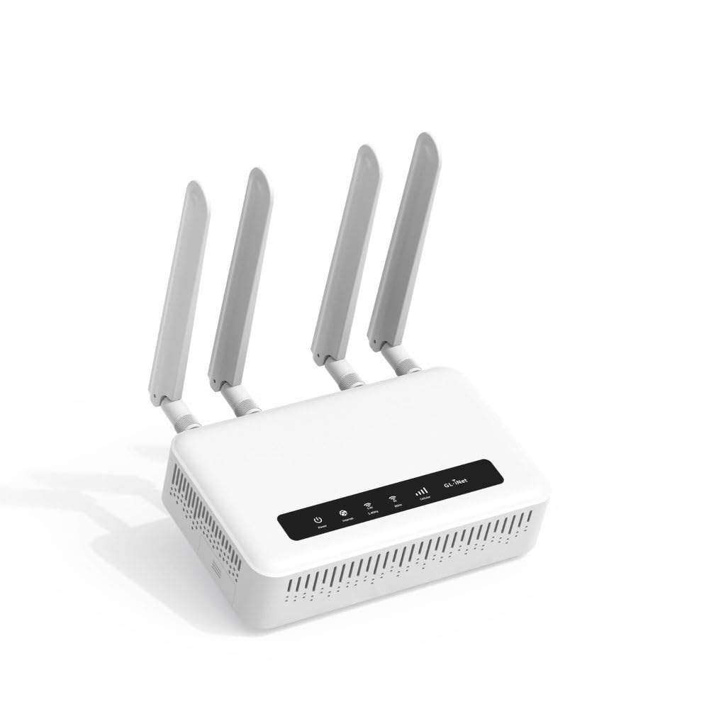 가정용, RV, 도로 주행, 사무실용 GL-X2000(스피츠 플러스) 셀룰러 게이트웨이 4G LTE 라우터, Wi-Fi 6 분리형 안테나, 듀얼 SIM, T-Mobile 및 AT& - 상품 이미지