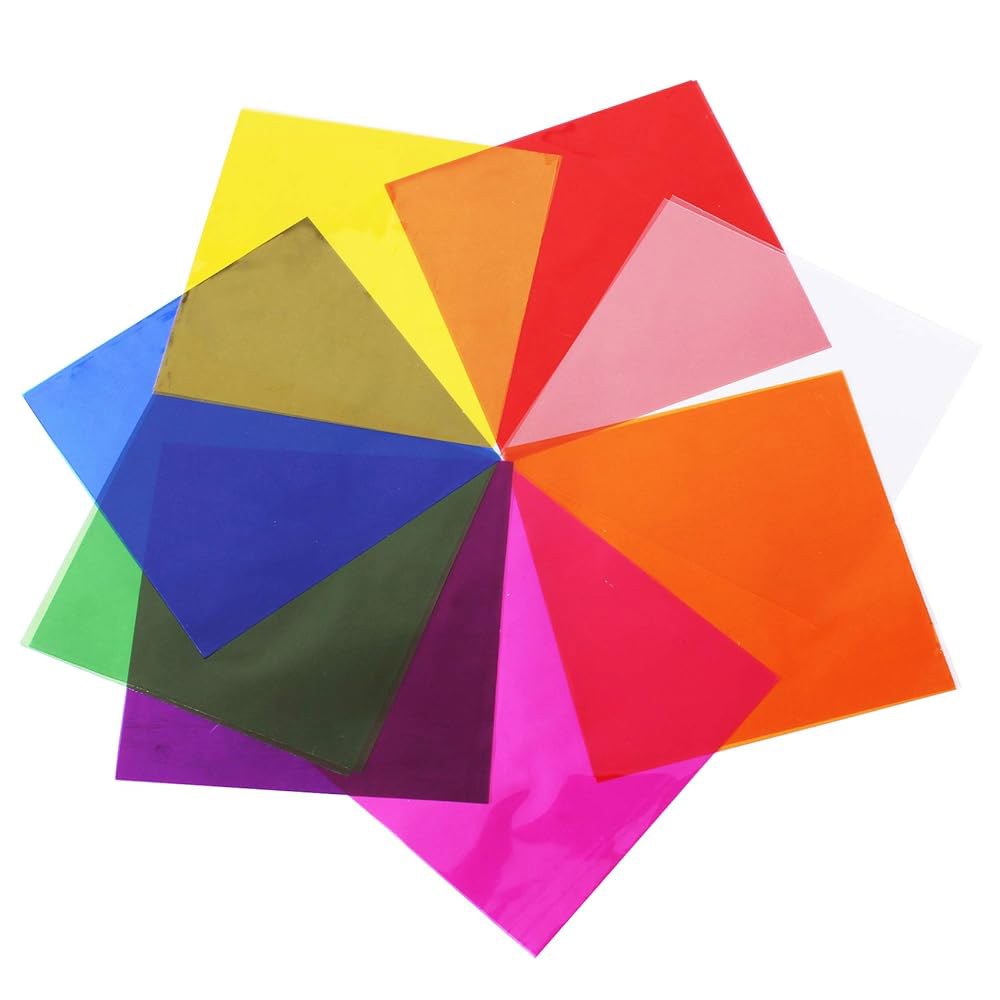 모어팩 셀로판 시트, 120개 7.5x7.5인치 DIY 예술 공예 장식용 컬러 1 count (Pack of 120) - 상품 이미지