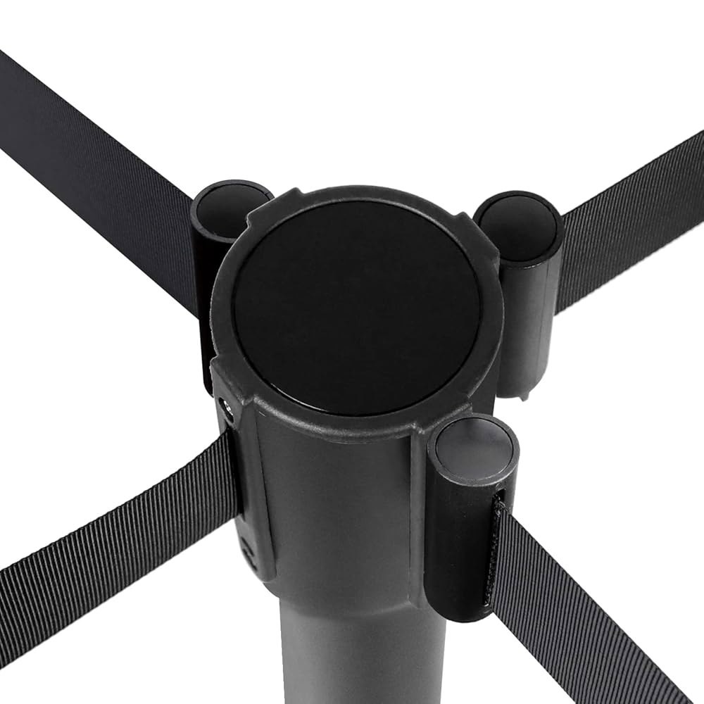 6.5피트 접이식 벨트, 간편한 조립, 튼튼한 블랙, 2팩의 아마존 베이직 프리미엄 군중 제어 스탠드 - 상세 이미지 2
