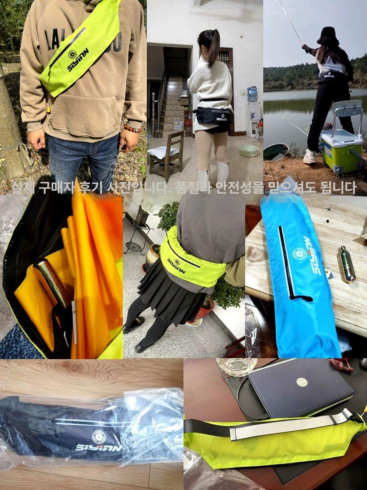 올렌토 허리구명조끼 구명조끼 허리벨트형 낚시 와인레드 수동 [라이트 버전] 프리사이즈 - 상세 이미지 5