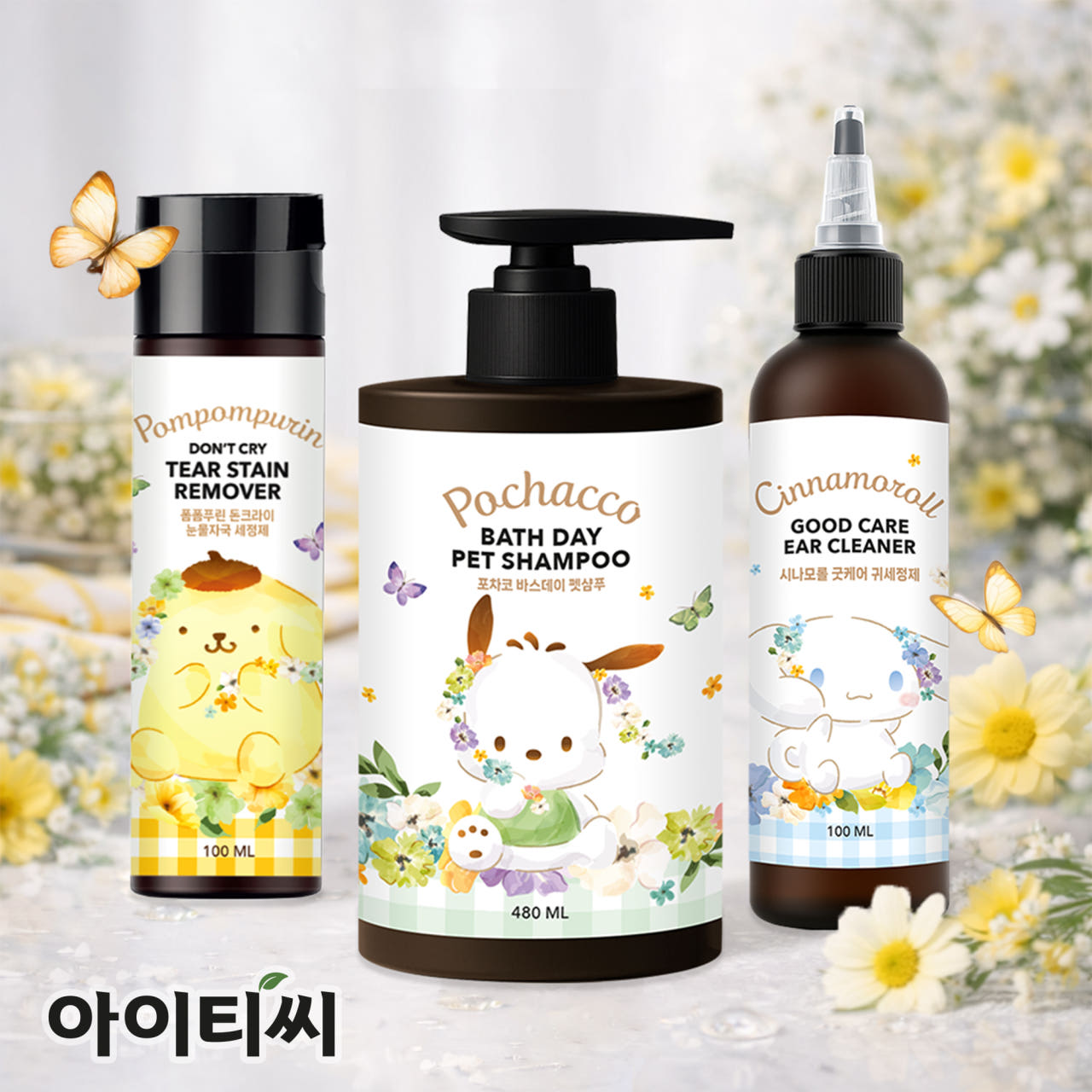 산리오캐릭터즈 비건 펫케어 피부관리 3종세트(샴푸X1+눈물세정제X1+귀세정제X1) - 상세 이미지 2