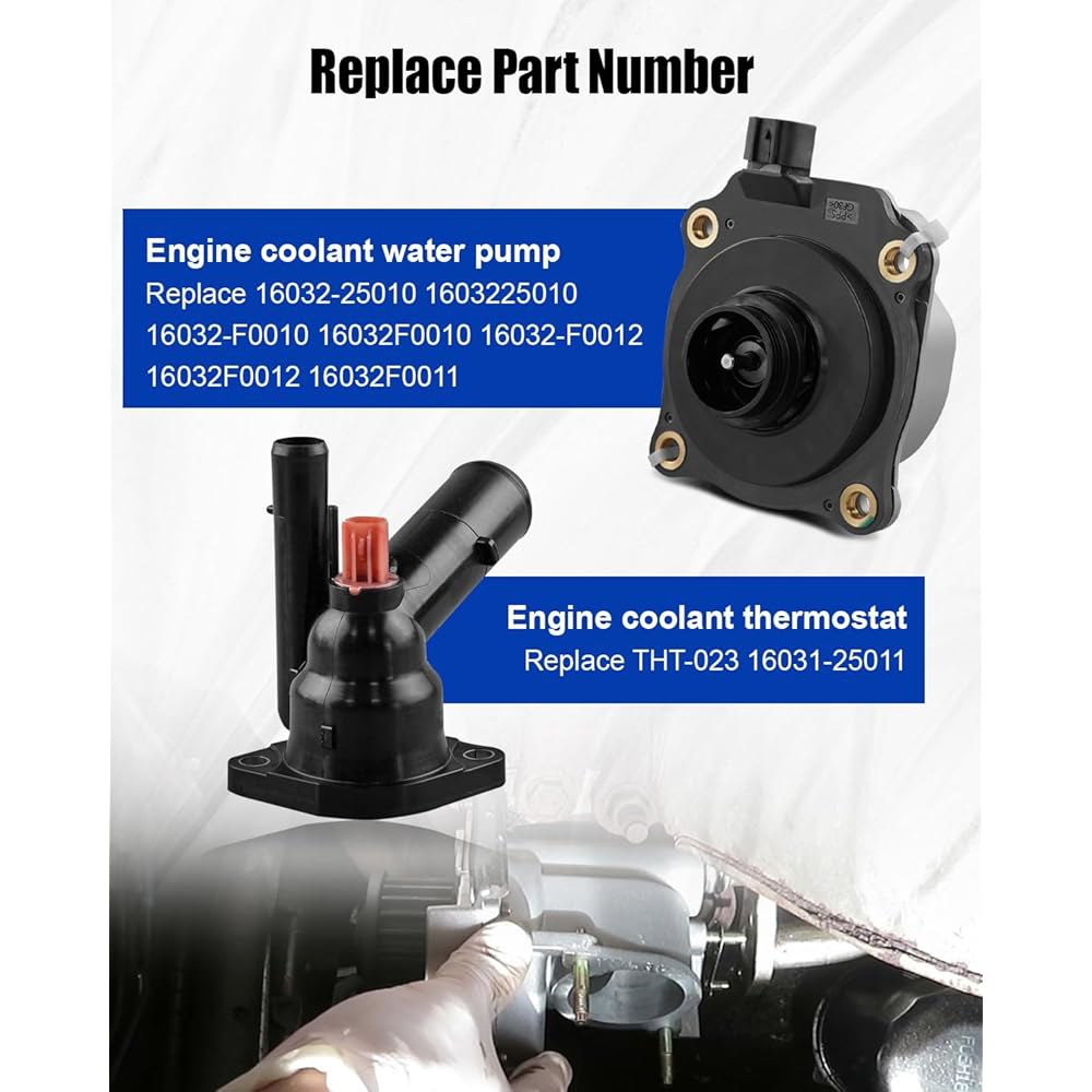 토요타 캠리 2.5L 2018-2020 RAV4 2019-2022 렉서스 ES300H 2019-2021 엔진 냉각수 펌프 및 온도 조절기 키트 교체 1603225010 16032F - 상세 이미지 3