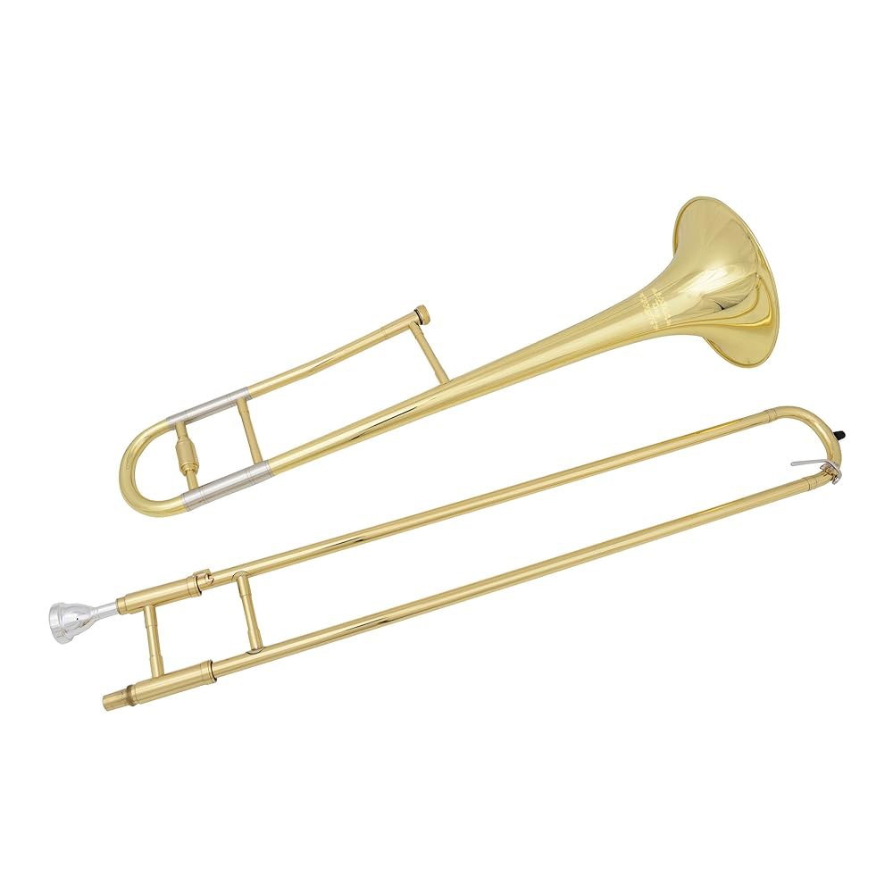 글로리 -2 B 플랫 브라스 트롬본, 케이스 및 12C 마우스피스, 골드 마감, 테너 트롬본 Trombone - 상세 이미지 2
