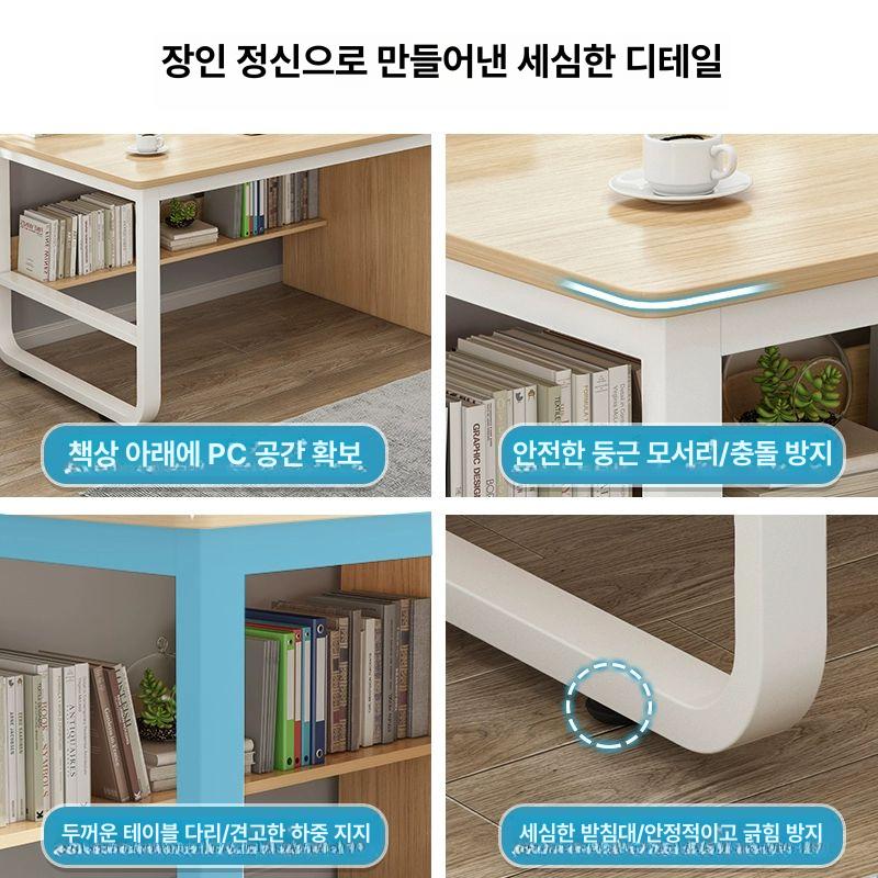 서랍형 컴퓨터책상 1200 사무용 학생 테이블 데스크 스틸 프레임 120cm 웜화이트 이미지 6