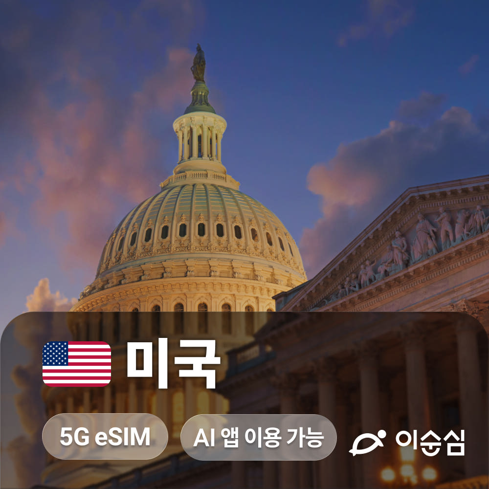이순심 미국이심 eSIM 5G 하와이 뉴욕 LA 시카고 라스베가스 시애틀 AT&T