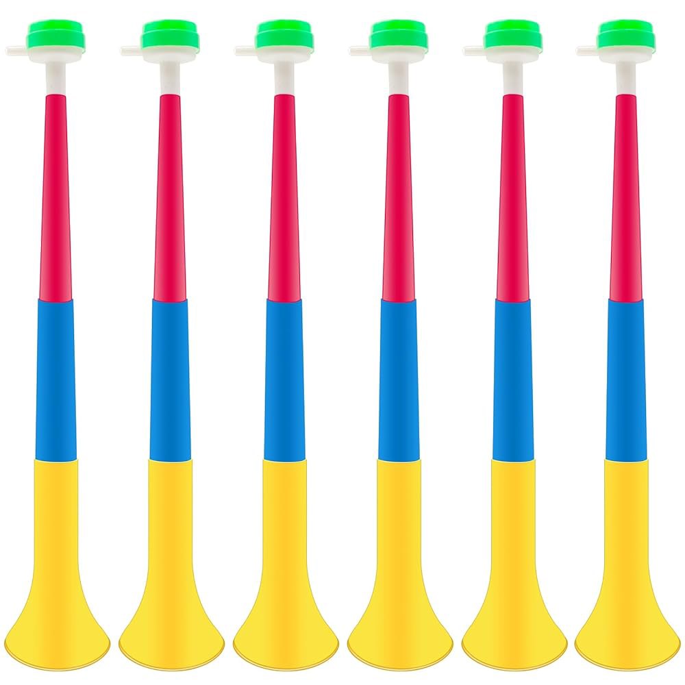 6 PCS 플라스틱 접이식 스타디움 혼, 에어 스포츠 이벤트용 소음 발생기 미식축구 경기 졸업식 파티 장식 용품 (랜덤 색상 매칭) - 상품 이미지