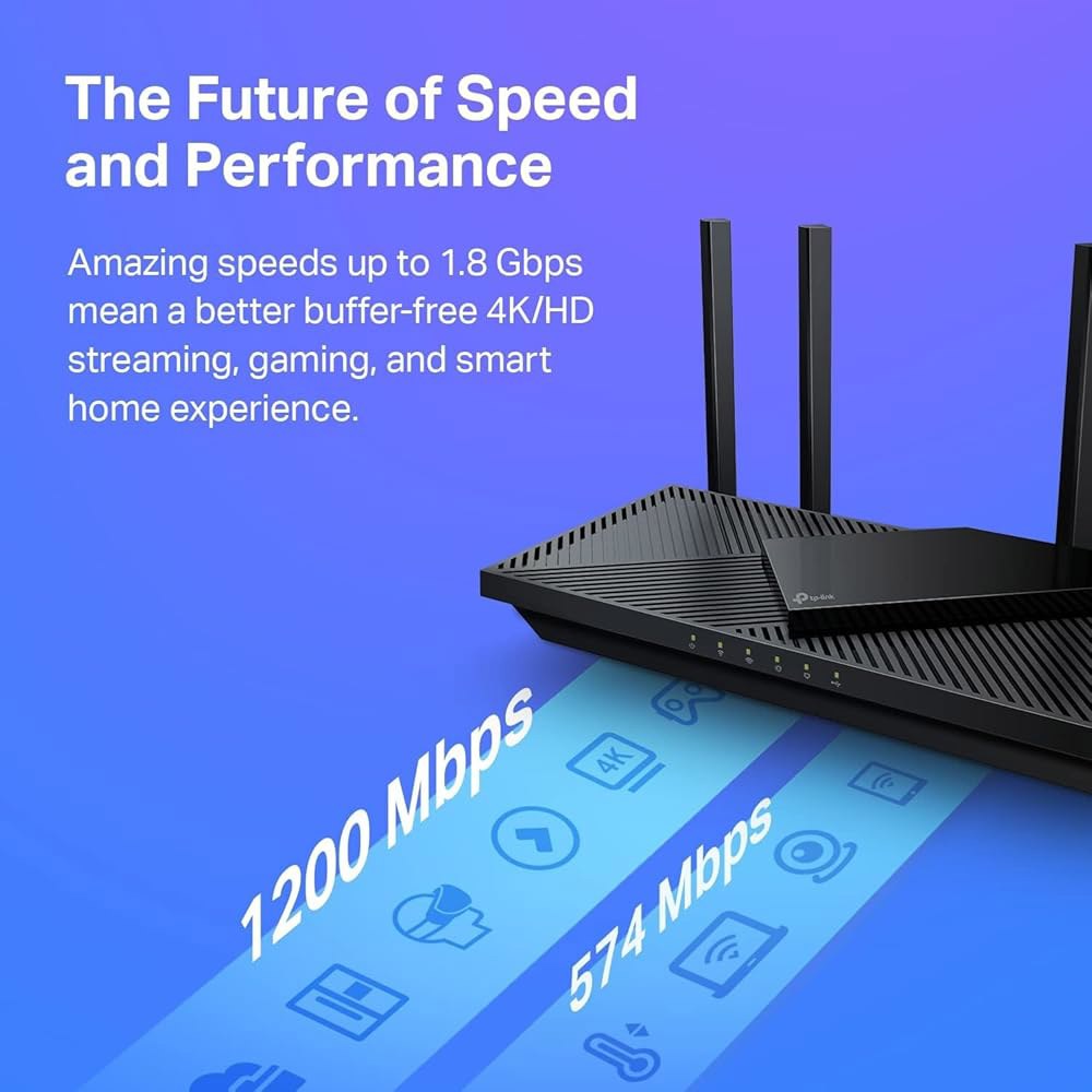 TP-Link AX1800 WiFi 6 라우터(Archer AX21 V5) u2013 듀얼 밴드 무선 인터넷, 기가비트, 이지 메시, Alexa와 연동 - 인증된 인간 기기, 무료 - 상세 이미지 3