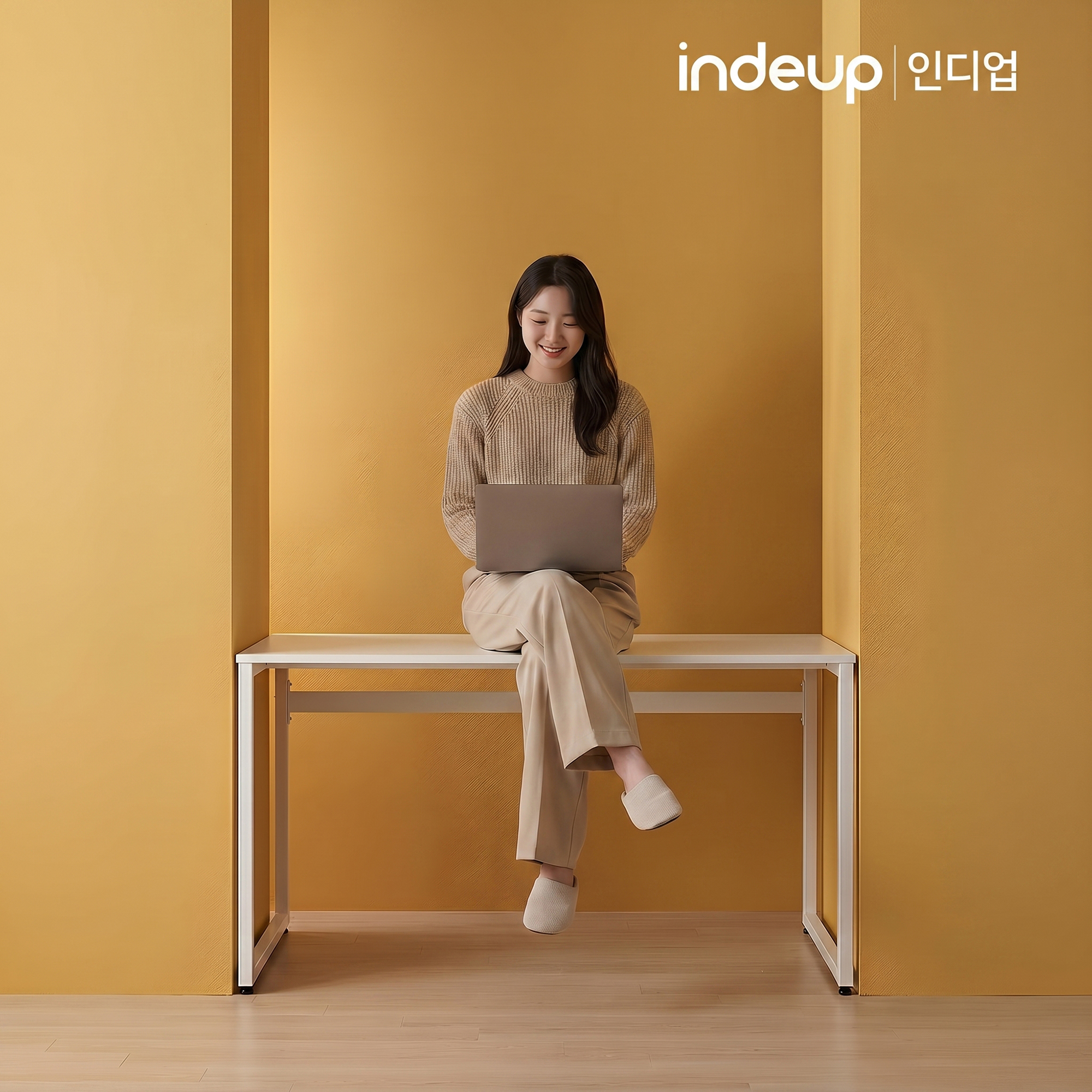 인디업 1200 일자형 책상 컴퓨터책상 슬림 학생 공부방 서재 원룸 와이드 - 상품 이미지