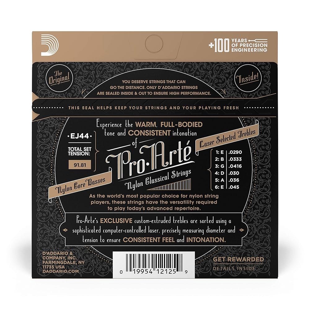 다다시오 EJ44 프로 아르테 나일론 클래식 기타 줄, 엑스트라 하드 텐션 3-Pack Hard Tension - 상세 이미지 2