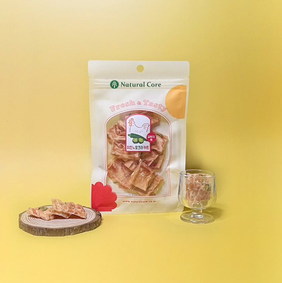 네츄럴코어 치킨+오크라 커트 80g 강아지 간식 - 상품 이미지