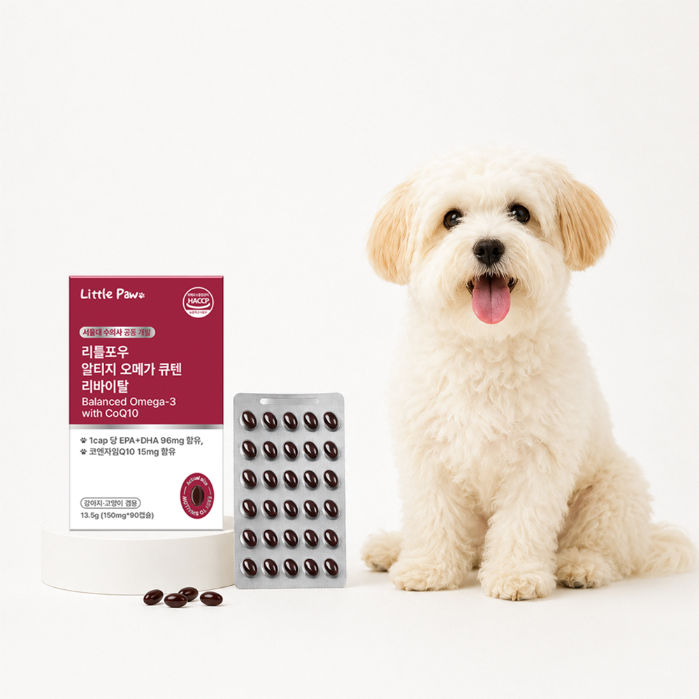 리틀포우 알티지 오메가3 큐텐 리바이탈 150mg x 90개 고양이 강아지 영양제 - 상세 이미지 2