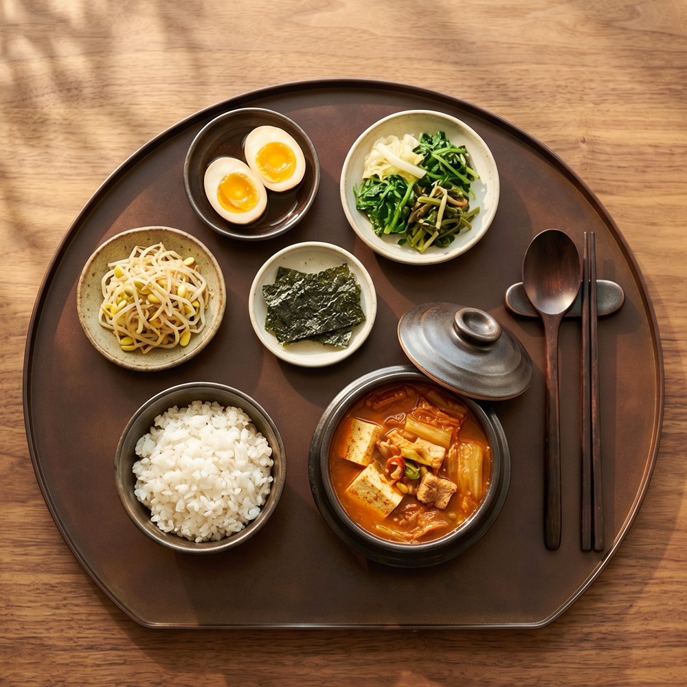 지카 논슬립 반원 쟁반 트레이 업소용 1인 개인 혼밥 39cm, 브라운, 1개 이미지 8