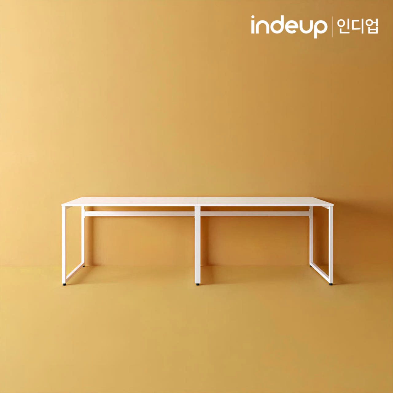 인디업 2인용책상 긴책상 대면형 철제 슬림 2400x300x720 거실 서재