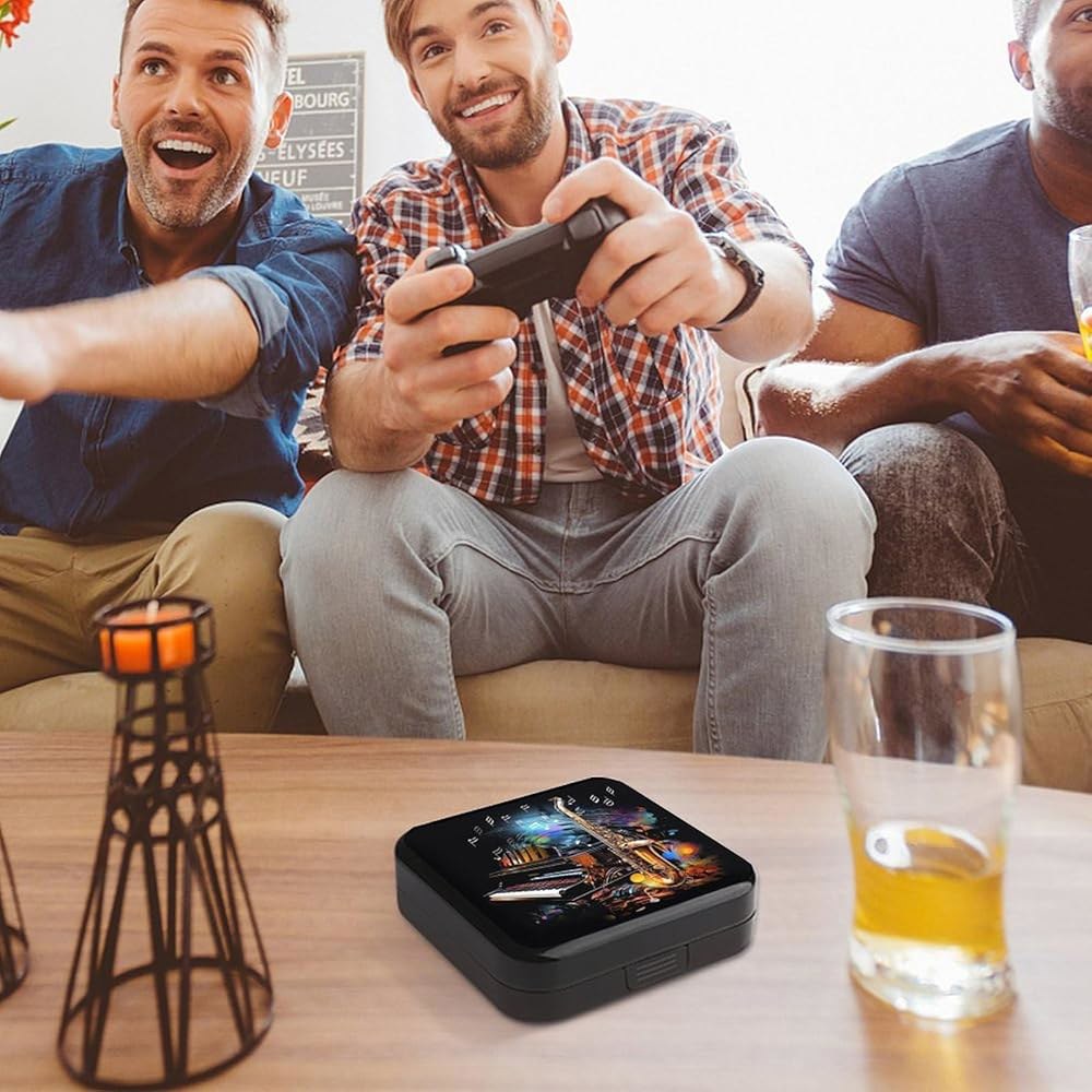 TKJMCSW 색소폰 및 피아노 스위치 게임 카드 케이스 블랙 홀더 프로텍터 24개의 카트리지 슬롯과 2개의 마이크로 SD 충격 방지 하드 쉘, 닌텐도 /Old /Lite와 호환 - 상세 이미지 3