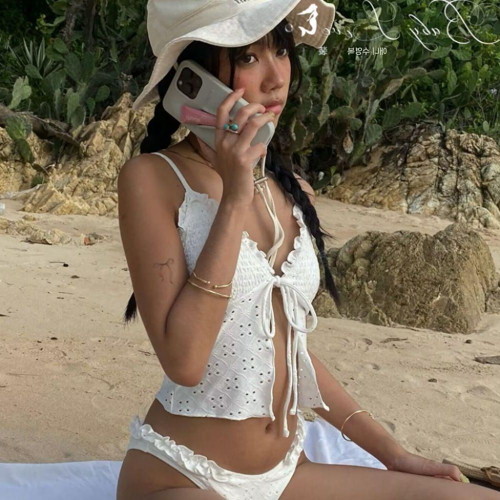 뱃살가리는 원피스 워터파크 호캉스 체형커버 온천 패션수영복 투피스 여자 탄탄이 비키니 세트 화이트 M - 상품 이미지