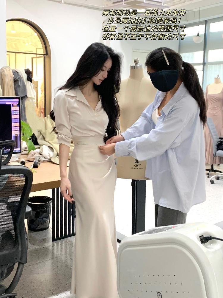 여성용 루즈핏 단색 블라우스 데님셔츠 오버핏 청남방 긴팔 여름 반팔 린넨 체크 시스루 여자 - 상세 이미지 3