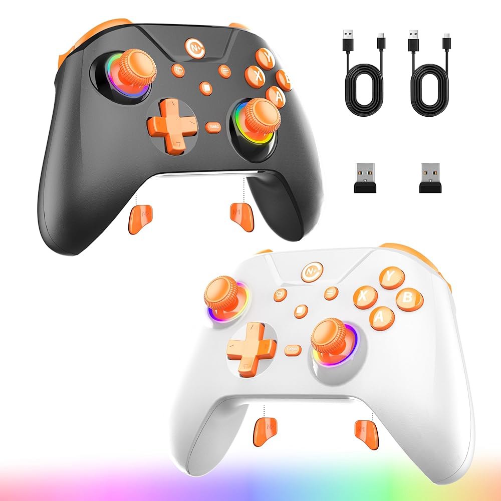 후면 버튼 2개(N1, N2), 어깨 2개(M1, M2), RGB 조명, 홀 효과 트리거, 1000Hz 폴링 속도, Windows PC, SWITCH, iOS 및 Android와 - 상품 이미지