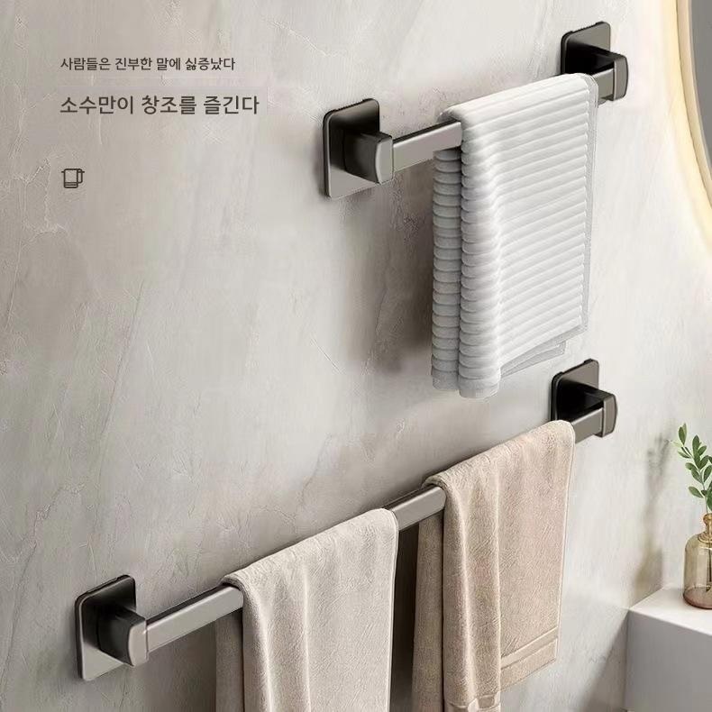 욕실 수건걸이 흡착식 설치 간편 수납 선반 30cm 검정색 - 상세 이미지 3