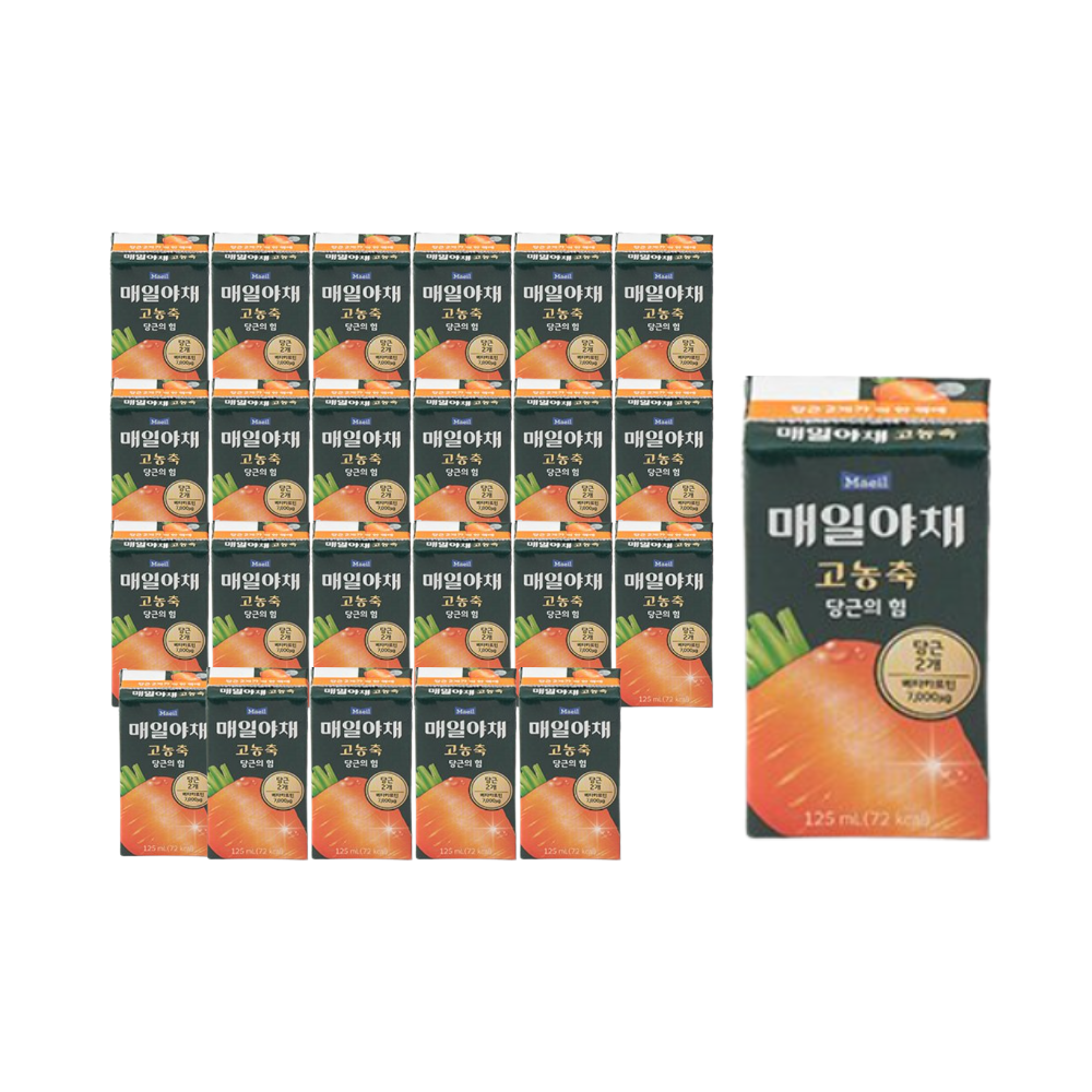 매일야채 고농축 당근의 힘 125ml x24개 과일주스 야채주스 - 상품 이미지