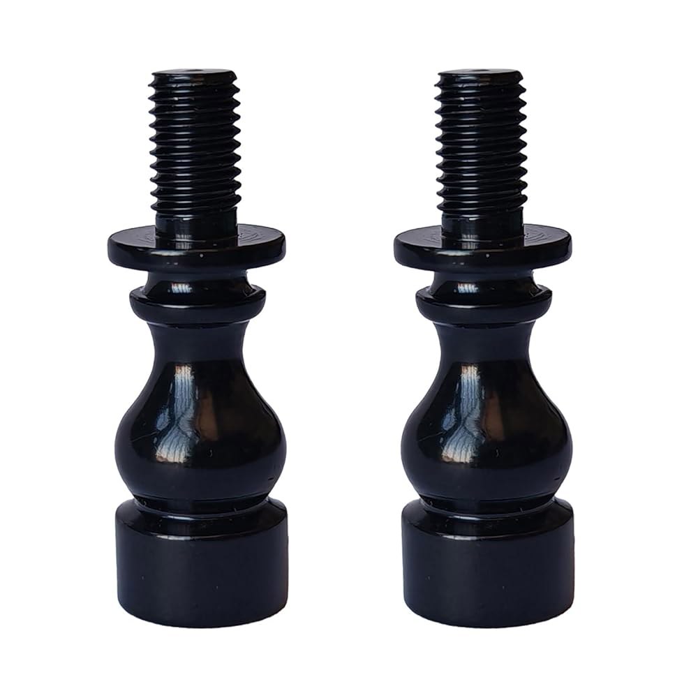 램프 쉐이드 라이저 2PCS 1인치, 블랙 하프 익스텐더, 램프용 나사산 금속 막대 1/4-27개 Black - 상품 이미지