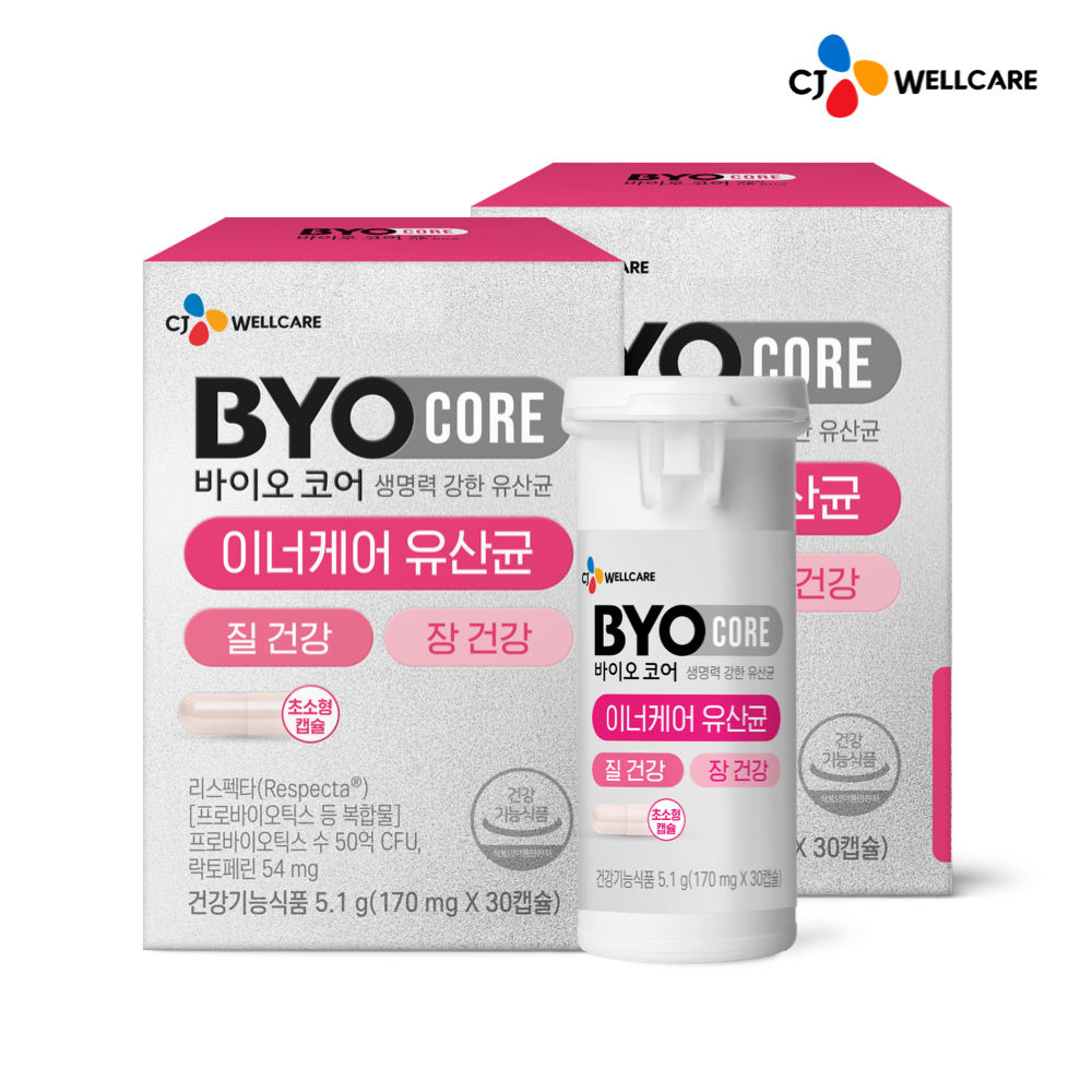 CJ 바이오코어 질 건강 이너케어 유산균 리스펙타 기능성 여성 건강 30캡슐, 2개 - 메인 이미지