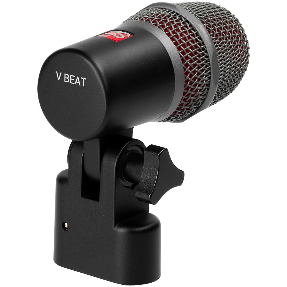 SE Electronics V BEAT 드럼 마이크 - 정밀한 위치 설정을 위한 조절 가능한 회전 마운트가 있는 톰스 앤 스네어용 컴팩트 다이내믹 슈퍼카디오이드 스튜디오 및 라이브 - 상품 이미지