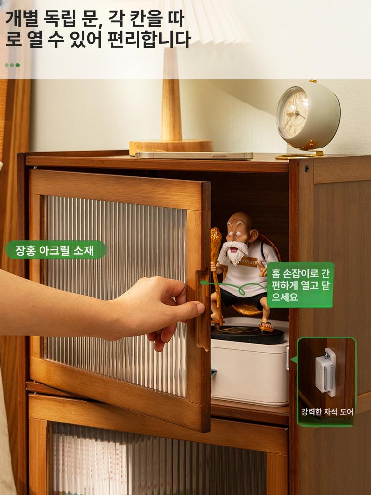 원목수납장 대나무 서랍장 수납장 팬트리 선반 원목 선반장 - 상세 이미지 4