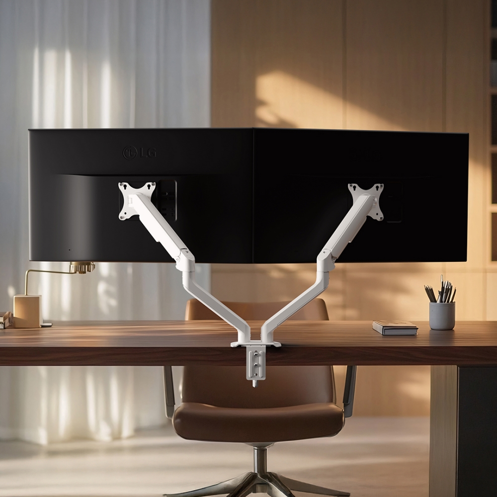 삼성 LG 호환 높이조절 좌우회전 듀얼 모니터 거치대 89cm(32인치) - 상세 이미지 2