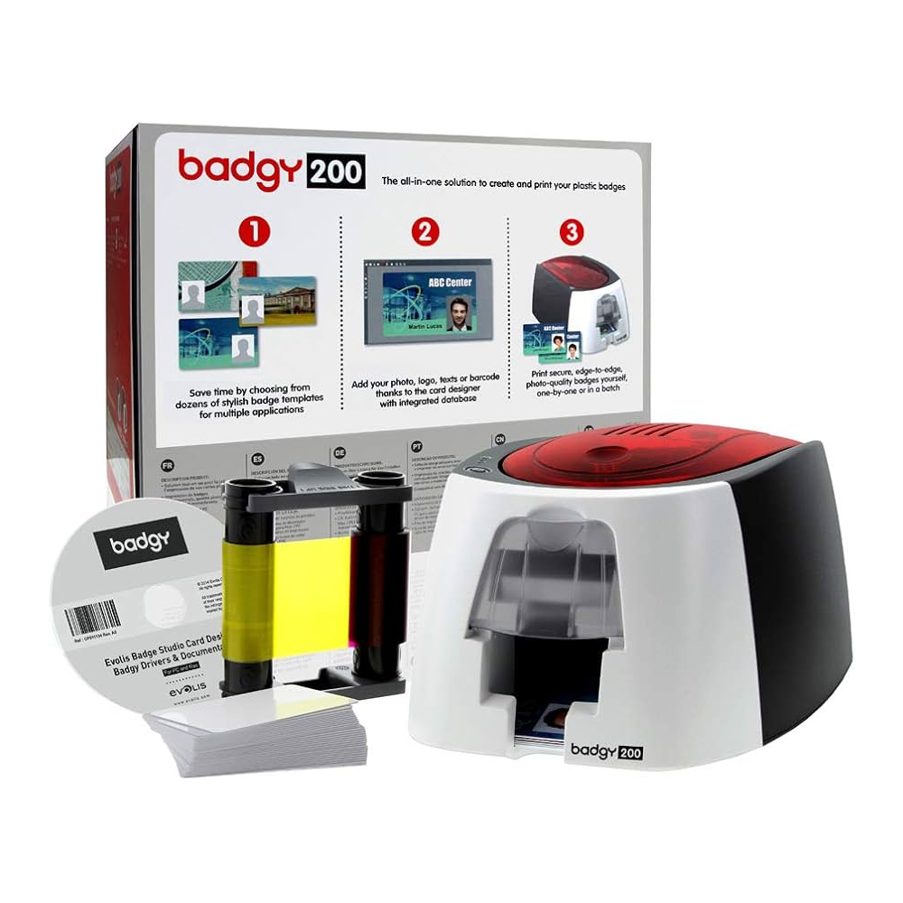 카드프린터 사원증 학생증 회원증 신분증 자격증 카드발급기 제작 EVOLIS Badgy200 - 상품 이미지
