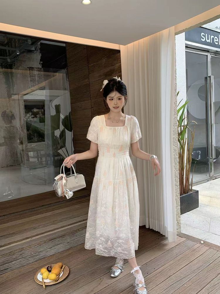 휴양지옷 원피스 반팔 점프수트 멜빵바지 데님 점프슈트 바캉스 팬츠 오버롤 와이드 여성 여름 화이트 M - 상세 이미지 2