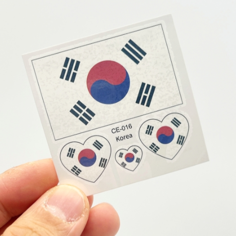 태극기 응원 타투 일회용 스티커 붙이는 아이템 축구 월드컵 올림픽 패션 커버 스포츠 한국 - 상품 이미지