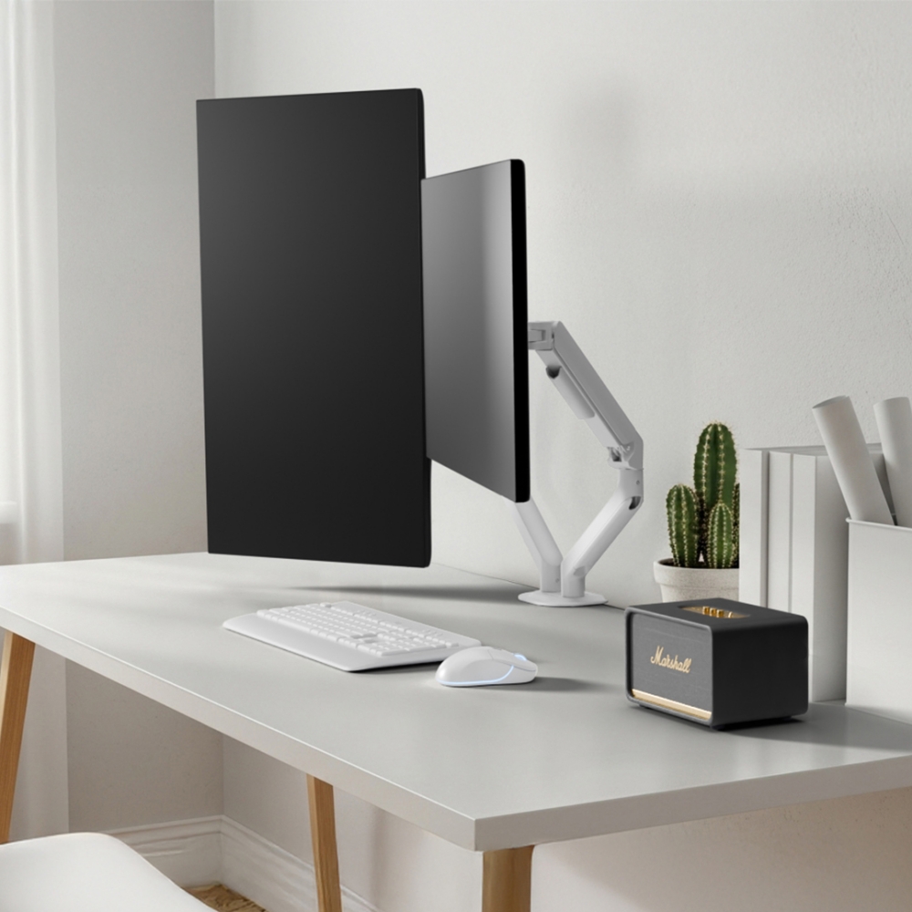 삼성 LG 호환 높이조절 좌우회전 듀얼 모니터 거치대 89cm(32인치) 이미지 7