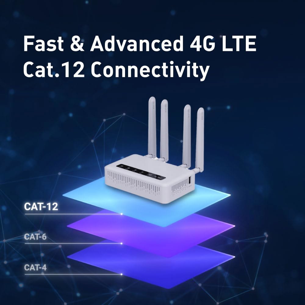 가정용, RV, 도로 주행, 사무실용 GL-X2000(스피츠 플러스) 셀룰러 게이트웨이 4G LTE 라우터, Wi-Fi 6 분리형 안테나, 듀얼 SIM, T-Mobile 및 AT& - 상세 이미지 2