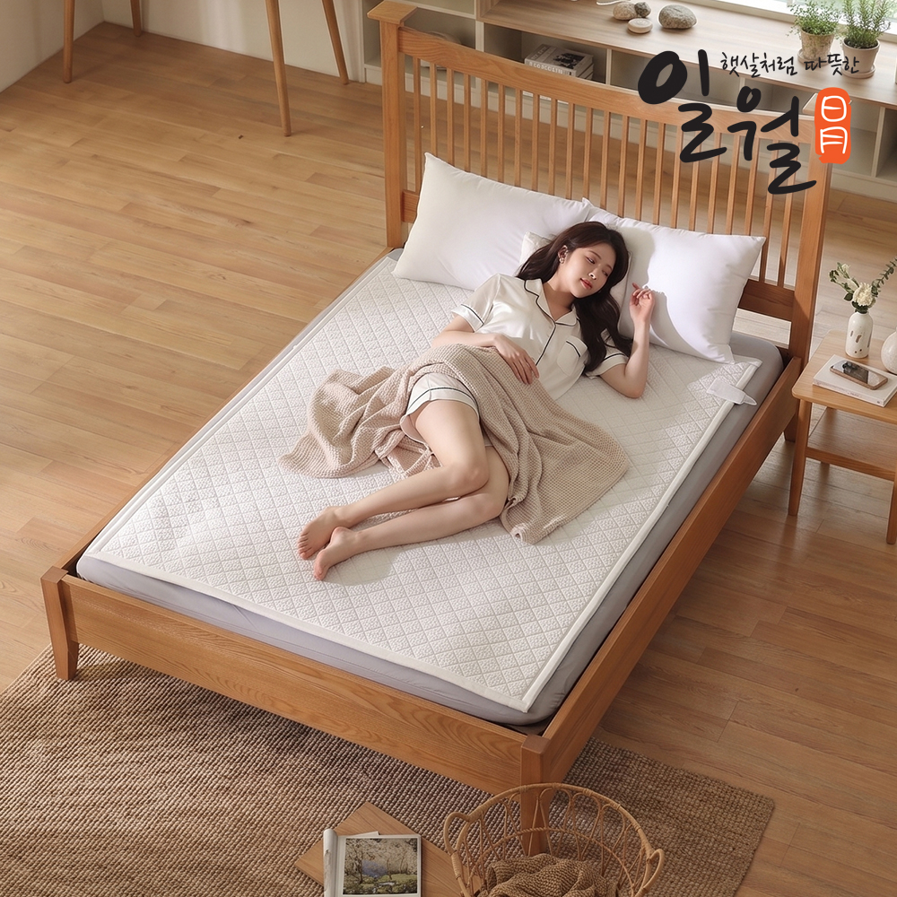 일월 전기매트 프리미엄 유칼립투스 텐셀 워셔블 카본매트 탄소 전기장판 전기요 싱글 - 상세 이미지 3