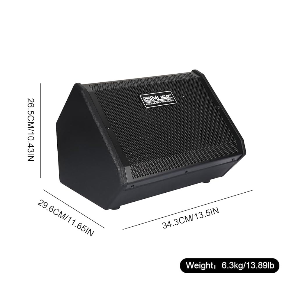 COOLMUSIC 드럼 앰프 50W, 일렉트릭 스피커 키보드 앰프, OTG 녹음, 마이크/라인 입력, 리버브 및 EQ 컨트롤 - 상세 이미지 2