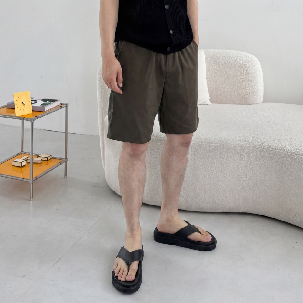 면 여름 남자5부반바지 밴딩 패치 치노반바지 이미지 6
