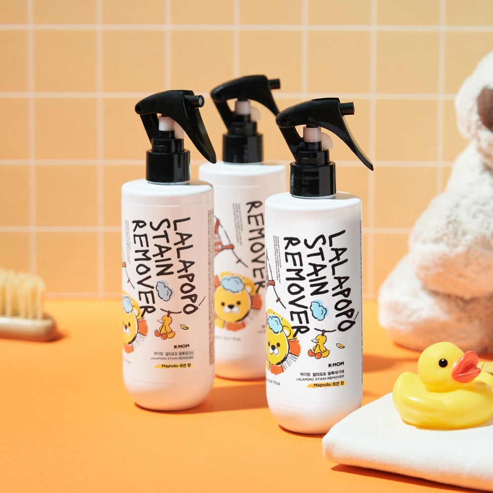 케이맘 랄라포포 아기 얼룩제거제 280ml 3개+세탁세제 1300ml (향선택가능) 이미지 6