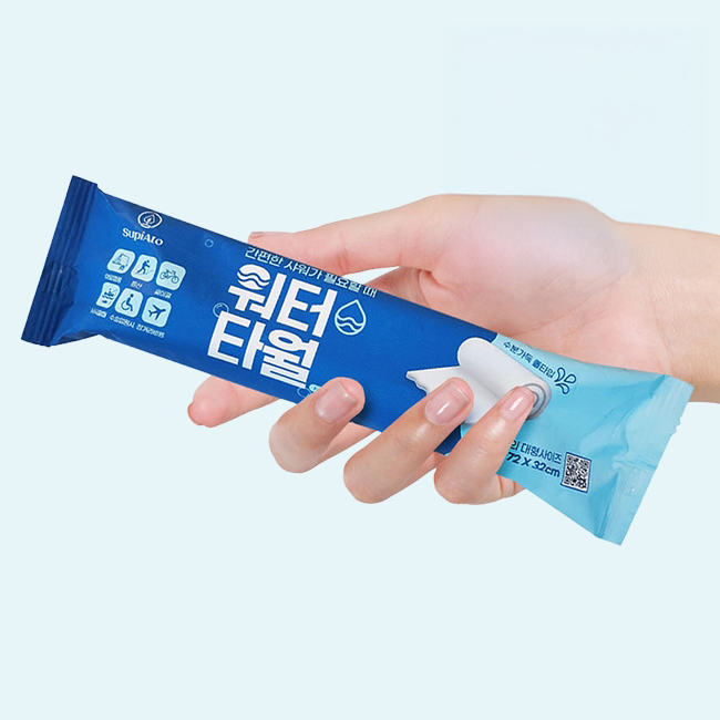 건강한디유 등산 일회용 워터 타월 여행용 샤워티슈 대형 1매, 1개 - 상세 이미지 3