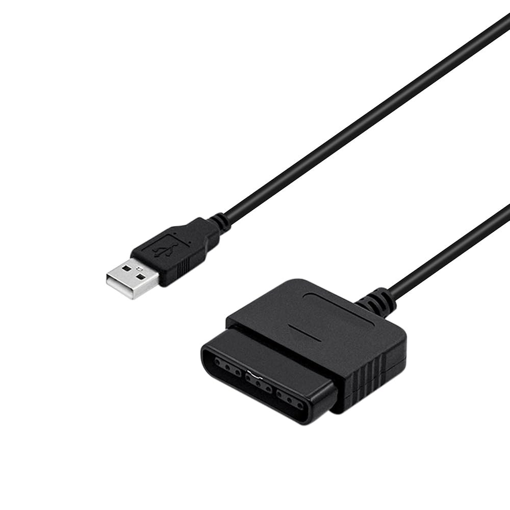 맥바젤 PS2에서 플레이스테이션 2 컨트롤러용 USB 어댑터, PC 및 PS3용 컨버터 케이블, 플러그 앤 플레이 듀얼쇼크 2/3 지원(댄싱 매트 기타 히어로와 호환되지 않음) - 상품 이미지