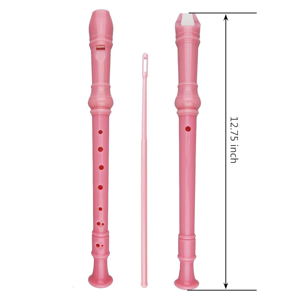 카스테코 9팩 독일 스타일 8홀-3피스 소프라노 레코더, 청소봉, 검은색 보관 가방, ABS 소재(9가지 색상) - 상세 이미지 3