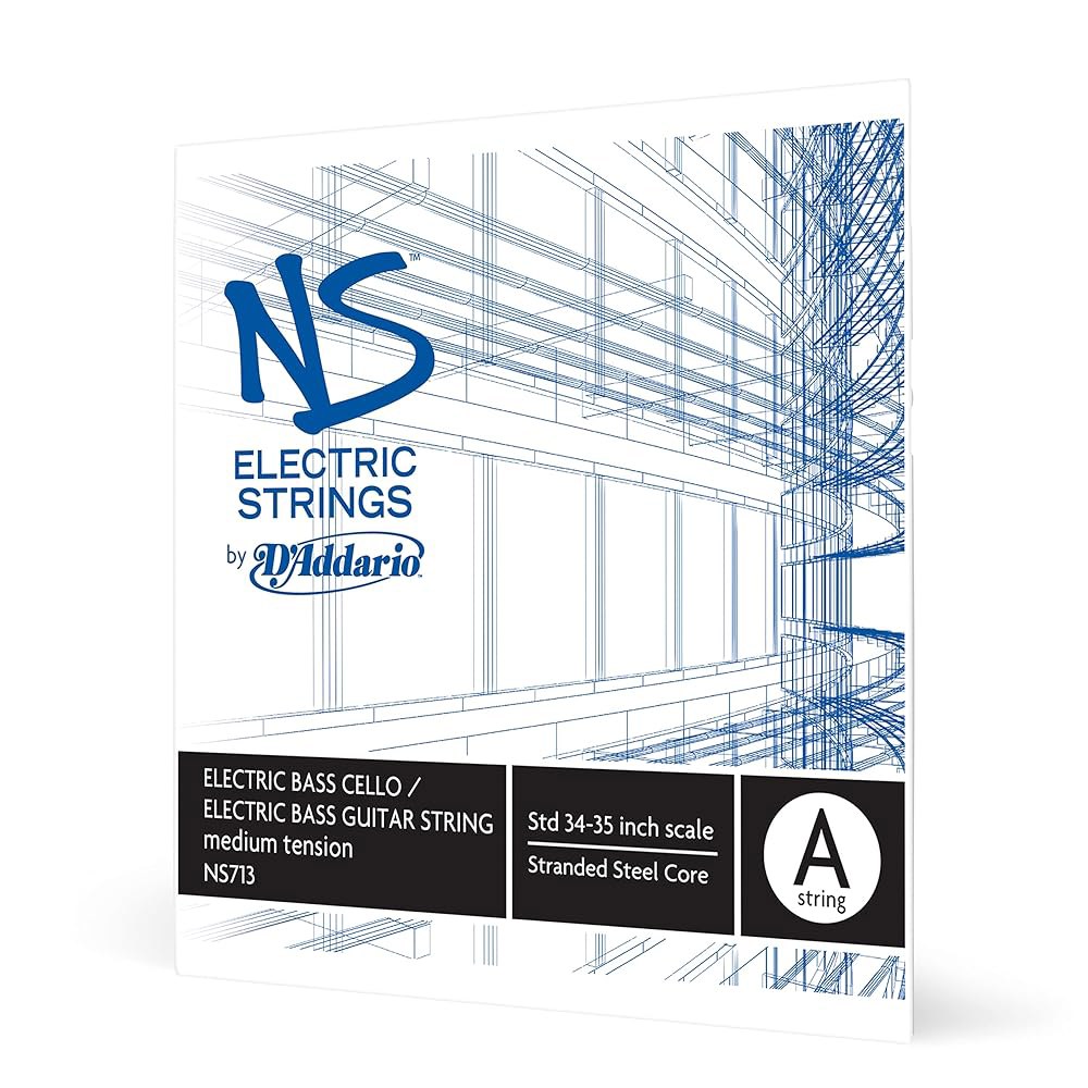 다다시오 NS 일렉트릭 베이스 /첼로 싱글 A 스트링, 4/4 스케일, 미디엄 텐션 D String - 상품 이미지
