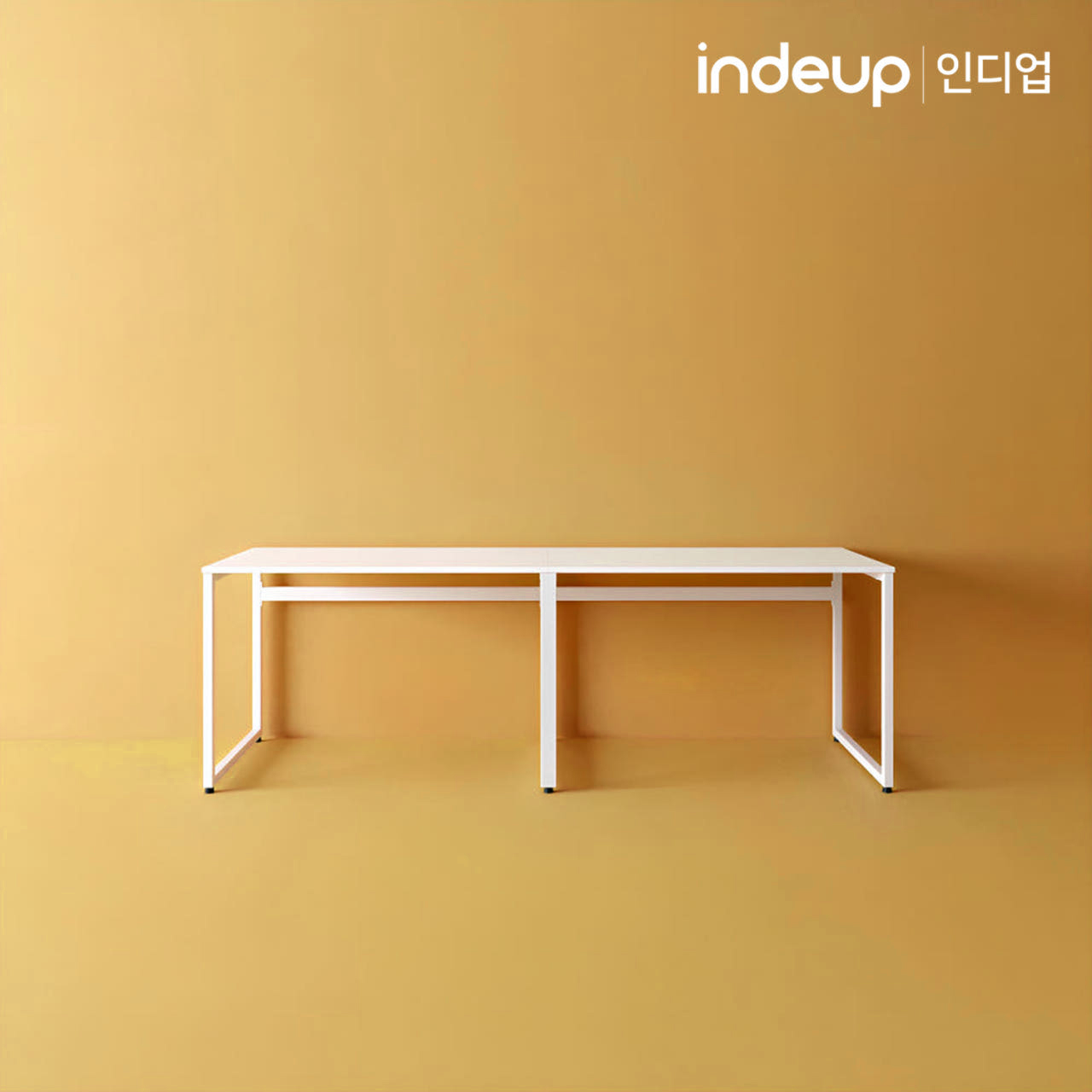 인디업 2인용책상 긴책상 대면형 철제 슬림 2200x300x720 서재 공부방