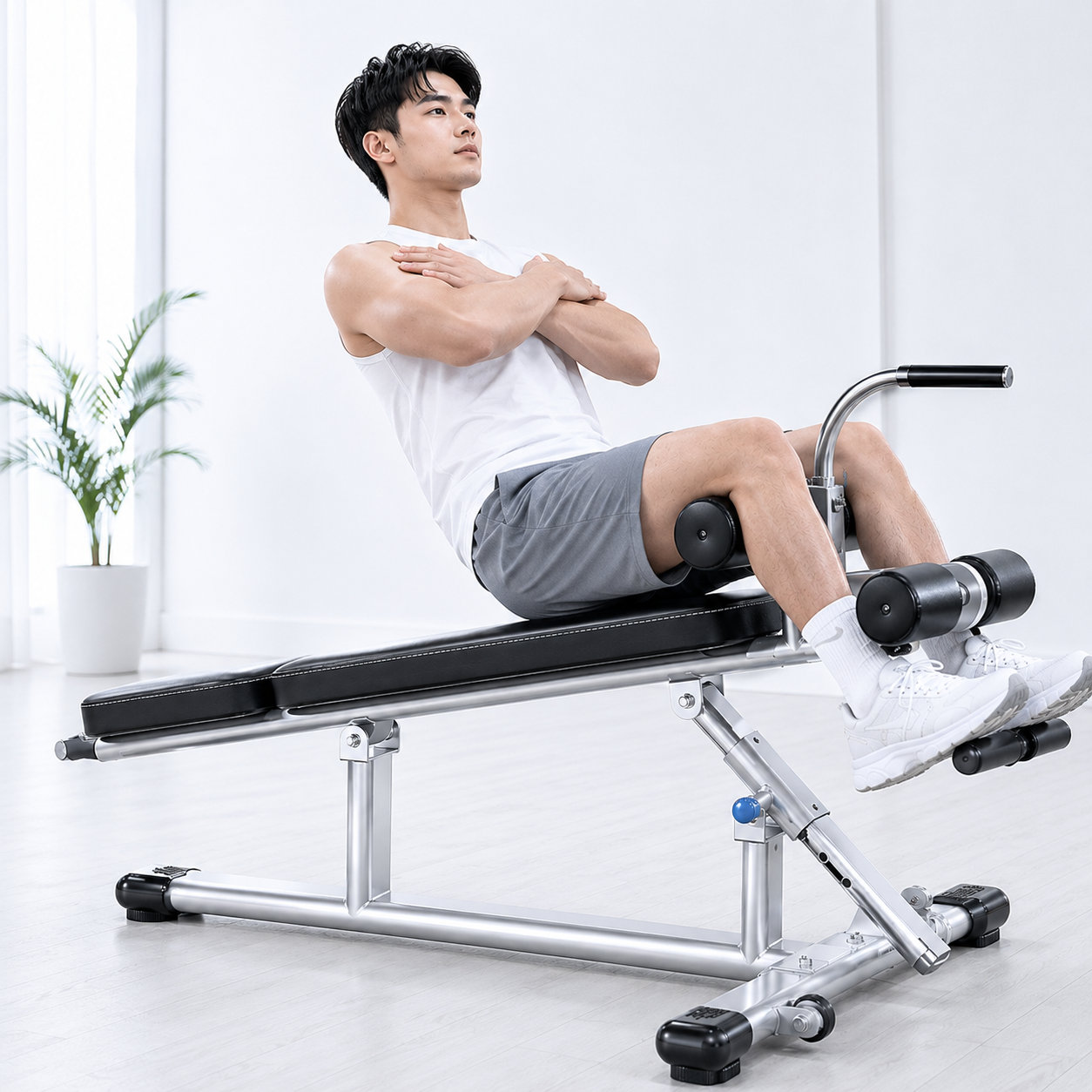복근운동벤치 7단각도조절 상업용 시트업보드 헬스장 복근판 철제 - 상세 이미지 4
