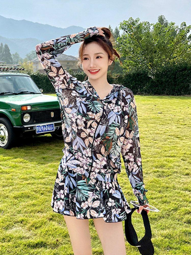 중년여성 루즈핏 레쉬가드 긴팔 비치웨어 상의 집업 빅사이즈 남자래쉬가드 남성 수영복 티셔츠 블랙 M - 상세 이미지 2