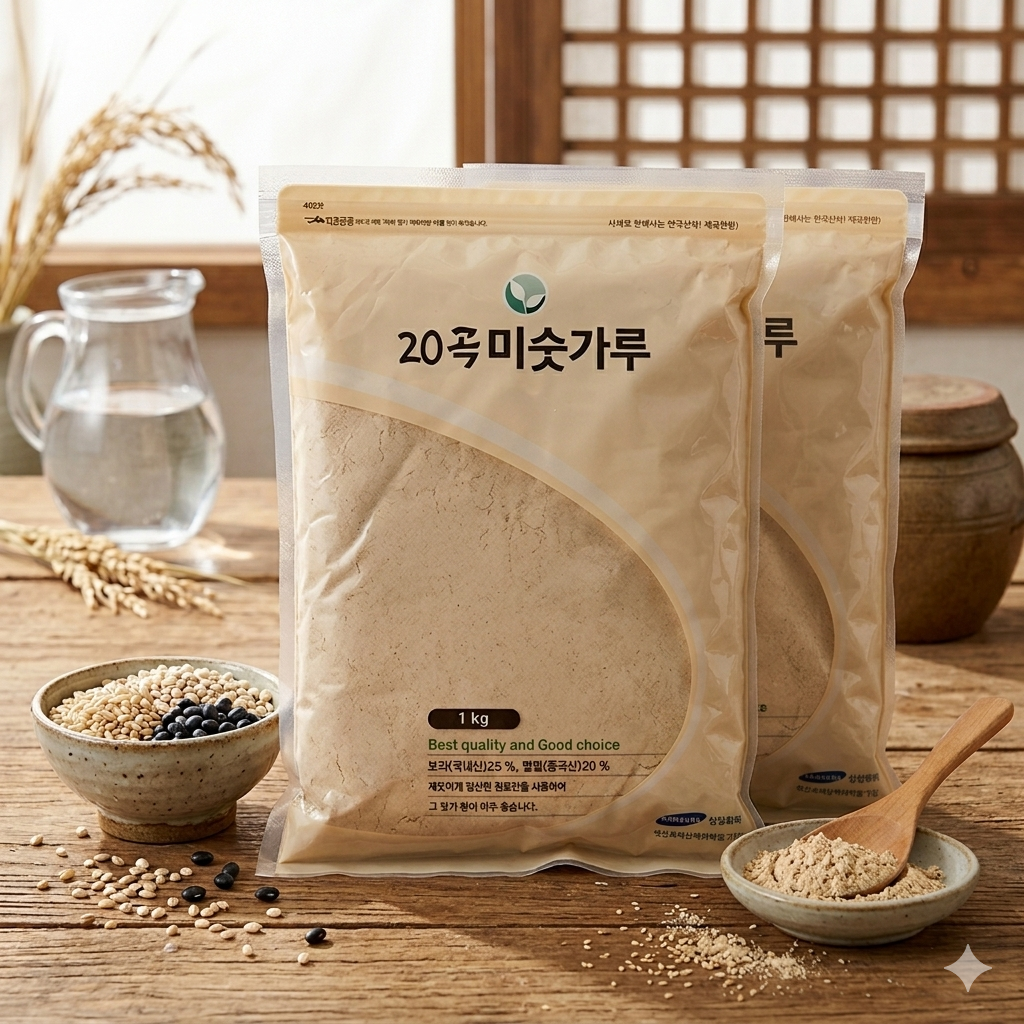 20곡 곡물로만 꽉 채운 영양가득 식사대용 진한 미숫가루 1kg, 2개 - 상품 이미지