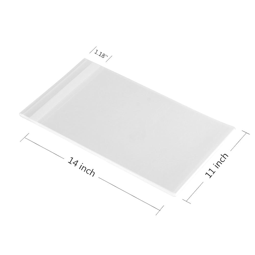 200ct 클리어 첼로 백 11인치 x 14인치 (27.9 35.6cm) 셀프 씰링 - 장식용 크리스마스 결혼 선물 바구니 용품을 위한 140만 개의 추가 두꺼운 강화 모서리 대형 - 상세 이미지 2