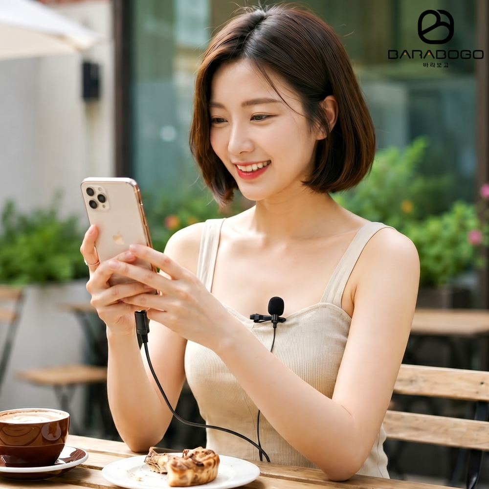클립형 유튜브 촬영용 C타입 스마트폰 핀 마이크 - 상품 이미지