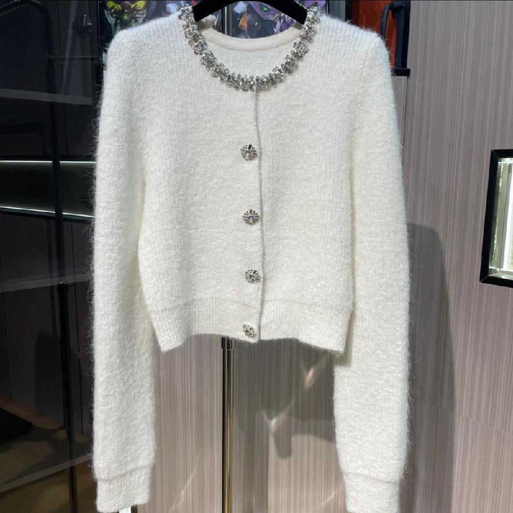 보석니트 큐빅단추 여성가디건 여성복 아우터 - 상세 이미지 2