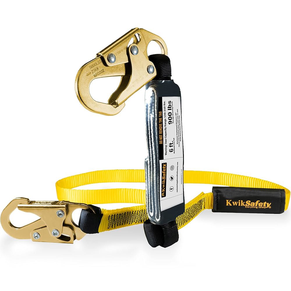 KwikSafety - 타이판 세이프티 랜야드 [1팩] 플랫 하네스 낙하 보호 ANSI 테스트 완료 OSHA 6FT SINGLE-LEG 1 Pack - 상품 이미지